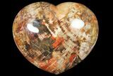 Large, Polished, Triassic Petrified Wood Heart - Madagascar #133617-1